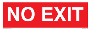 NO EXIT red background